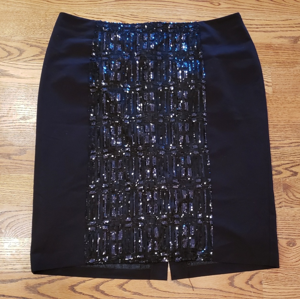 Black Sequined cocktail pencil skirt